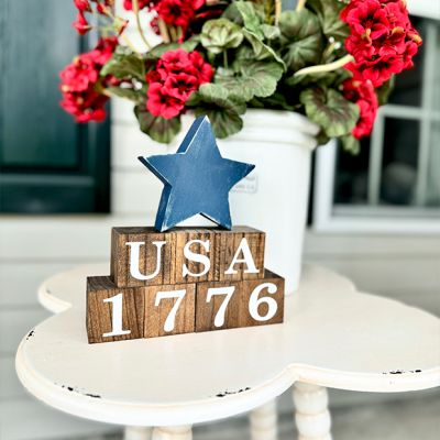 USA 1776 Rustic Block Set with Star