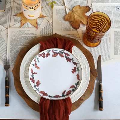 Vagabond House Fall Acorn Bone China Salad Plate