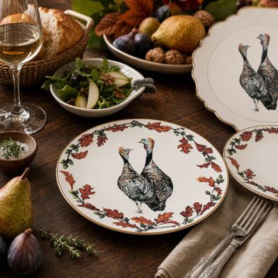 Vagabond House Fall Turkey Bone China Salad Plate