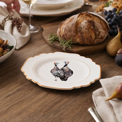 Vagabond House Scalloped Turkey Bone China Bread Plate