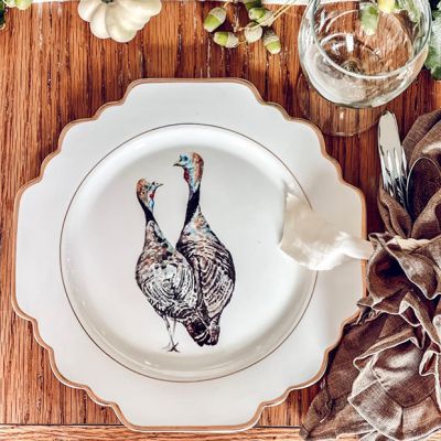 Vagabond House Scalloped Turkey Bone China Dinner Plate