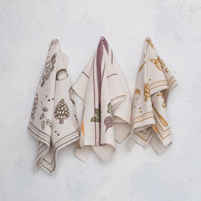 Vegetable Cutlery Tea Towel Set of 3