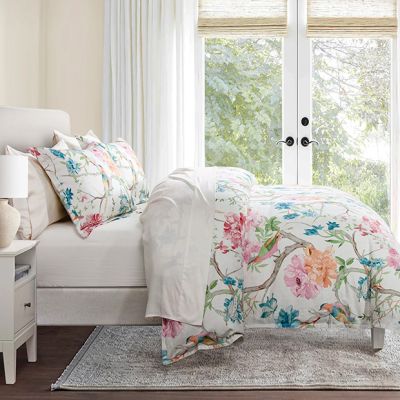 Vibrant Bird Floral 3 Piece Bedding Set