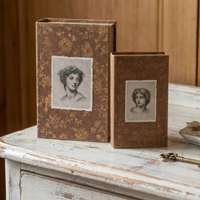 Victorian Inspired Decorative Book Box Set of 2