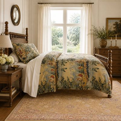 Victorian Print Washed Linen Bedding Collection