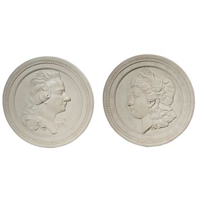 Victorian Profile Ceramic Plaque Set of 2