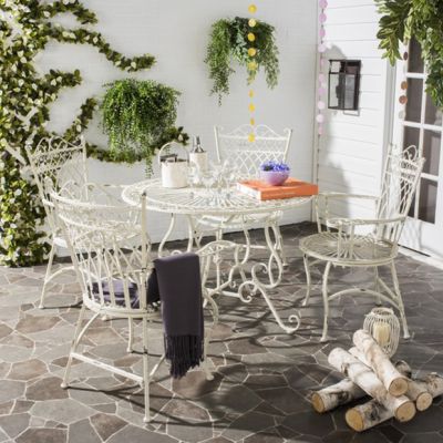 Victorian Style 5 Piece Outdoor Dining Set White