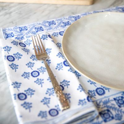 Villa Vaux Petit Blue and White Napkins Set of 4