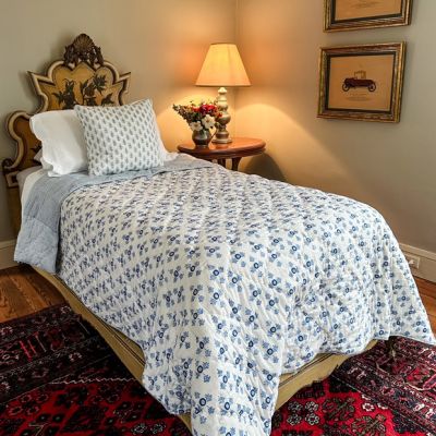 Villa Vaux Petit Blue and White Quilt