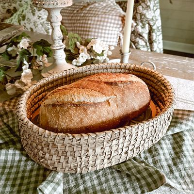 Vine Pattern 2 Piece Oval Bread Warmer