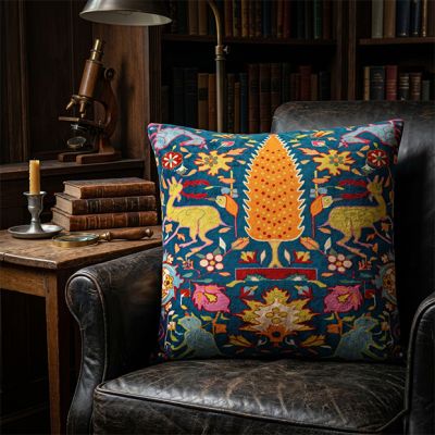 Vintage Carpet Pattern Velvet Accent Pillow