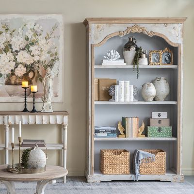 Vintage Charms Arched Top Tiered Bookshelf