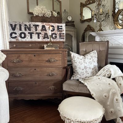 Vintage Cottage Canvas Wall Sign