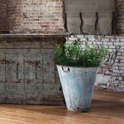 Vintage Decorative Rusty Grape Bucket