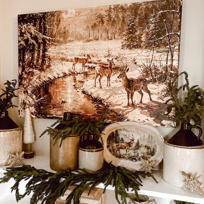 Vintage Deer Canvas Wall Art