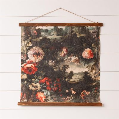 Vintage Floral Hanging Paper Tapestry
