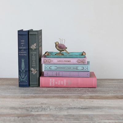 Vintage Inspired Book Storage Boxes Set of 6