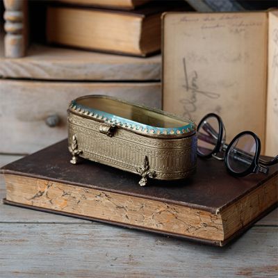 Vintage Inspired Brass Spectacles Box