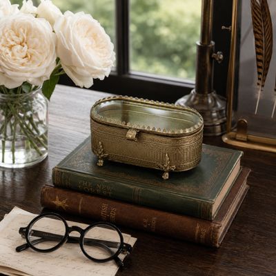 Vintage Inspired Brass Spectacles Box