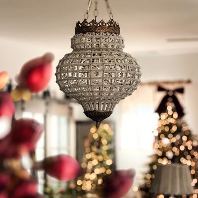 Vintage Inspired Crystal Pendant 13.5 Inch