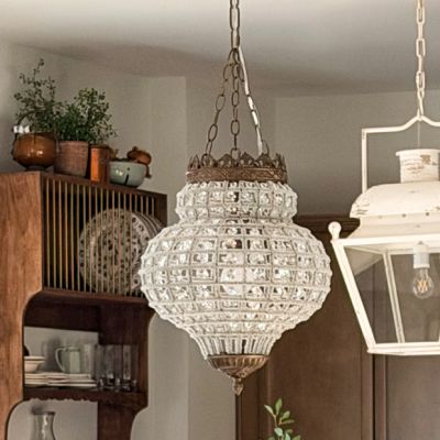 Vintage Inspired Crystal Pendant 13.5 Inch