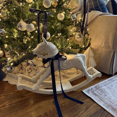 Vintage Inspired Distressed Wooden Rocking Horse