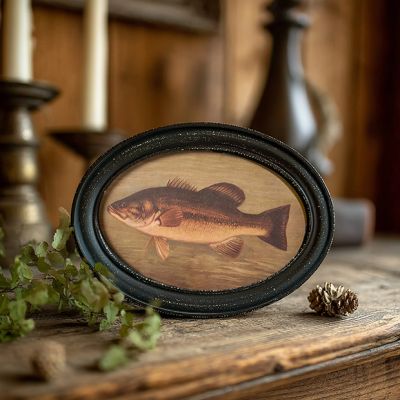 Vintage Inspired Framed Bass Wall Decor