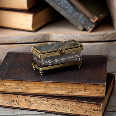 Vintage Inspired Mirrored Rectangular Trinket Box