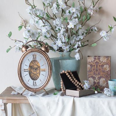 Vintage Inspired Oval Tabletop Gear Clock