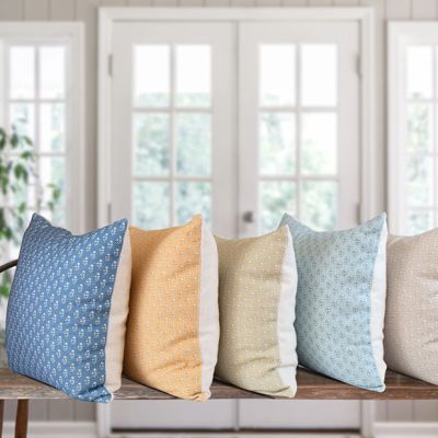 Vintage Inspired Petite Block Print Pillow Cover
