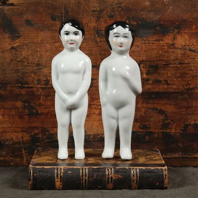 Vintage Inspired Porcelain Person Figurine Set of 2