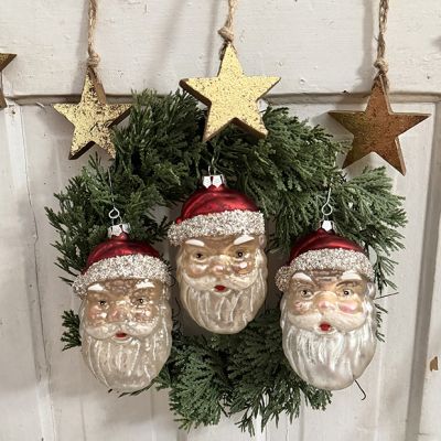 Vintage Inspired Shimmering Santa Ornament