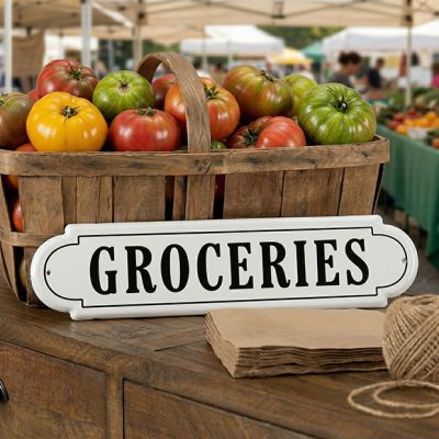 Vintage Market Metal Groceries Wall Sign