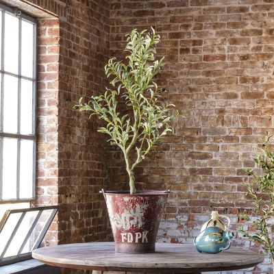 Vintage Metal Fire Bucket With Handle