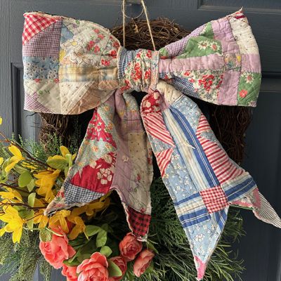 Vintage Patchwork Quilted Bow