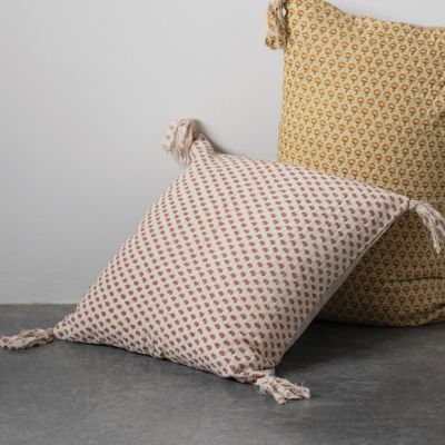 Vintage Print Square Throw Pillow