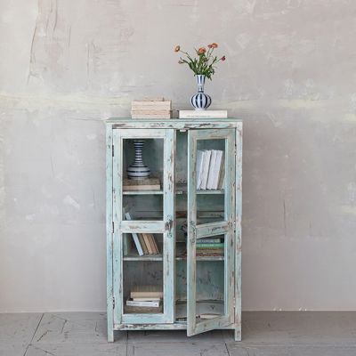 Vintage Reproduction 2 Door Display Cabinet | SHIPS FREE