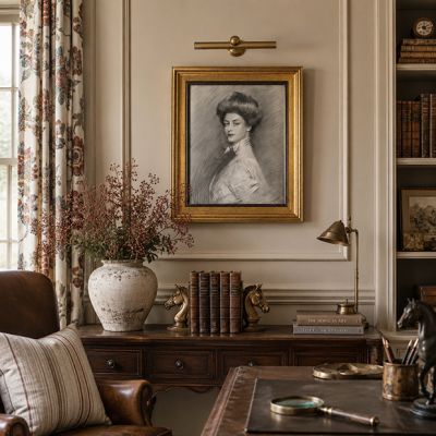 Vintage Reproduction Framed Portrait of Charlotte