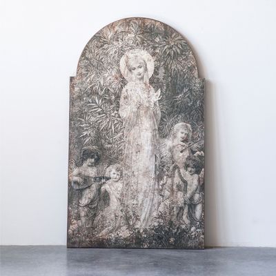 Vintage Reproduction Lady In The Garden Wall Decor