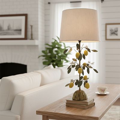 Vintage Reproduction Lemon and Leaves Lamp