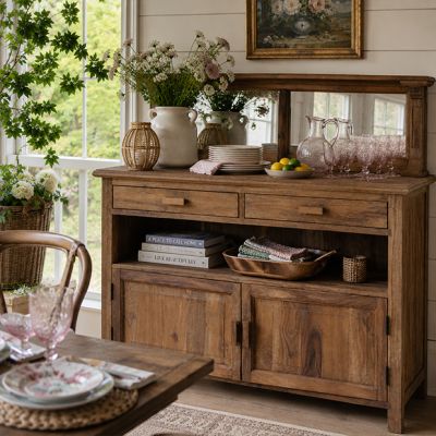Vintage Reproduction Mirror Back Sideboard