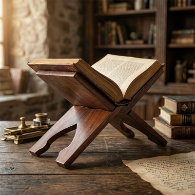 Vintage Reproduction Reclaimed Wood Folding Book Holder