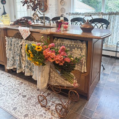 Vintage Reproduction Rolling Copper Laundry Basket