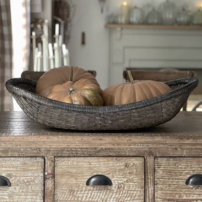 Vintage Reproduction Woven Wicker Basket