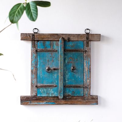 Vintage Shutter Door Pair Framed Wall Decor