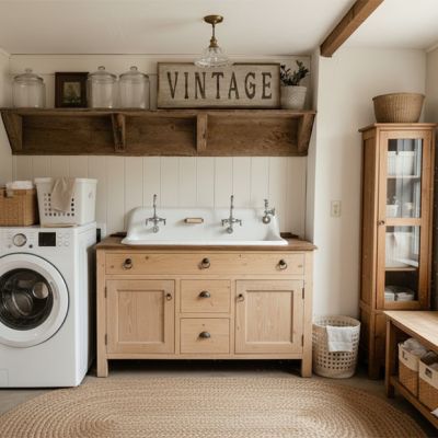 Vintage Simple Framed White Wall Art