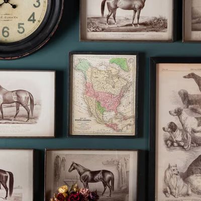 Vintage Style Framed Map Print
