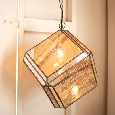 Vintage Style Glass Mirror Pendant Light