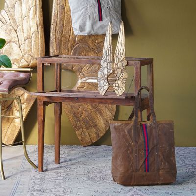 Vintage Teak Shop Glass Display Case