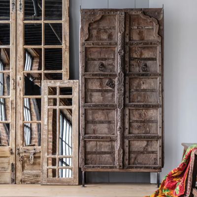 Vintage Teak Wood Doors On Stand